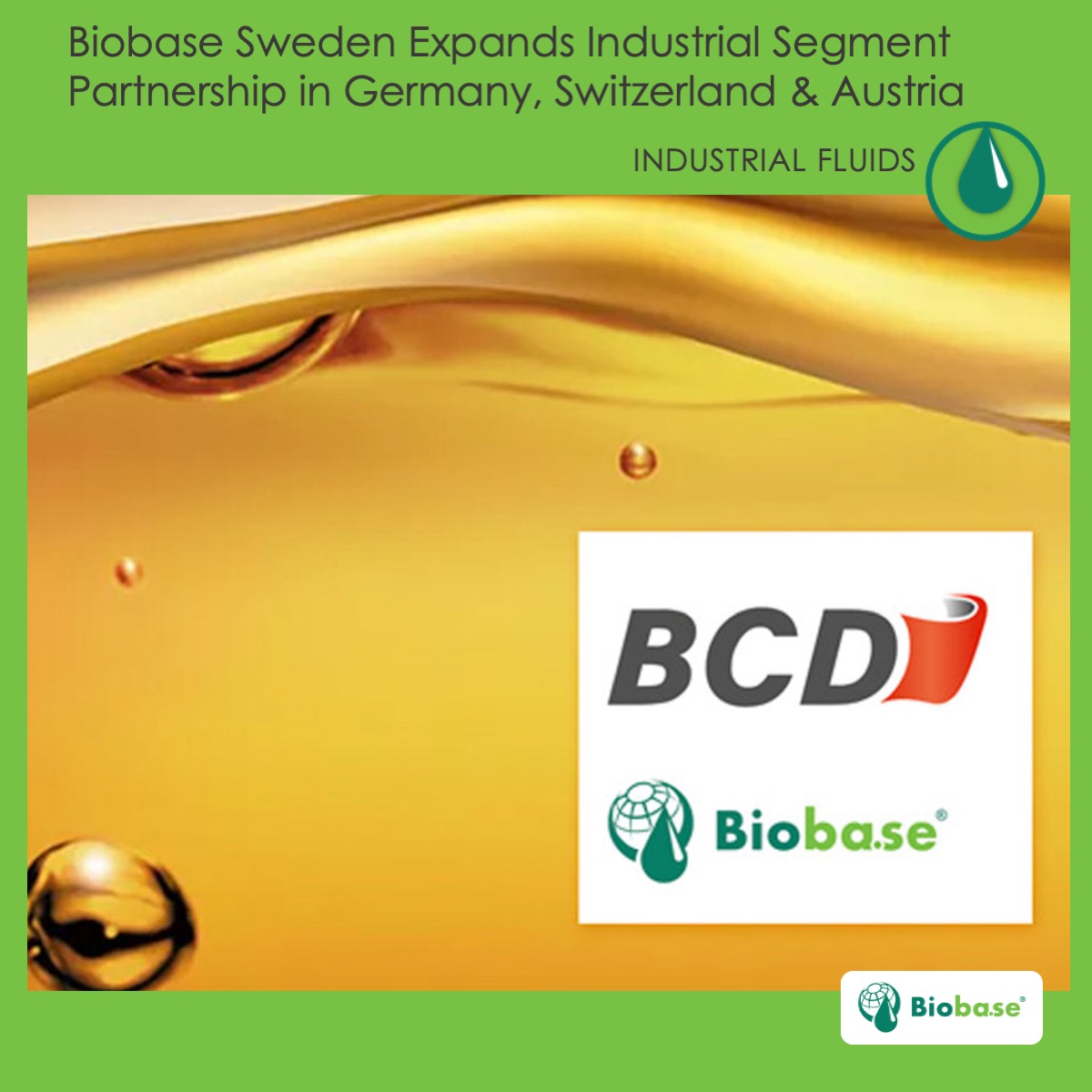 Industrial fluids new partnership with BCD in Europe